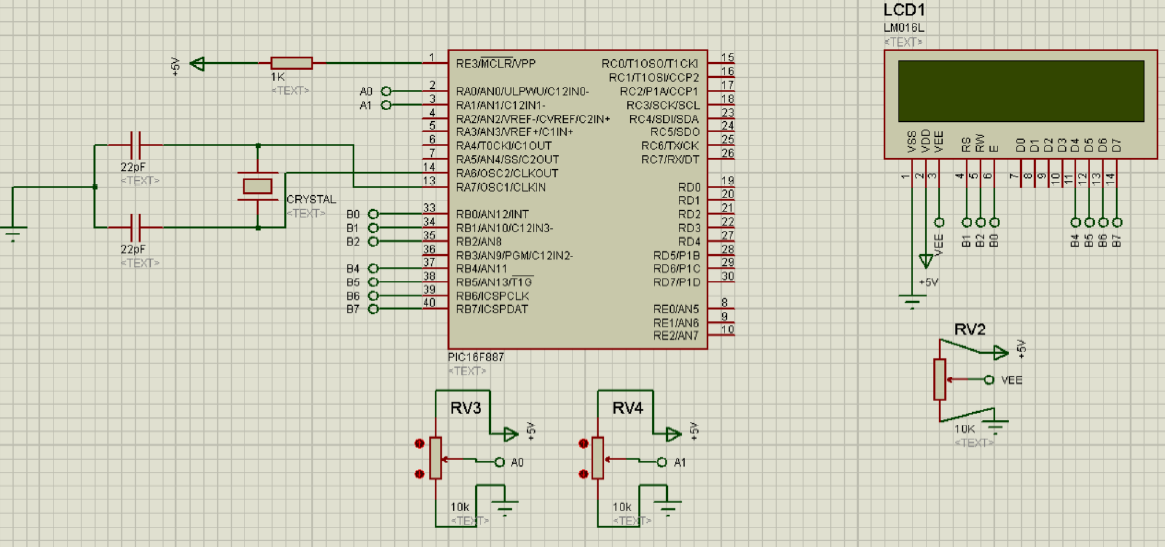 The purpose of this experiment is to implement an ADC process that occurs for each 2 seconds using a Timer in C language. ADC readings coming from 2 potentiometers should be made every 2 seconds by using a Timer and the first reading should be on the first line and the second reading should be on the second line of the LCD screen.